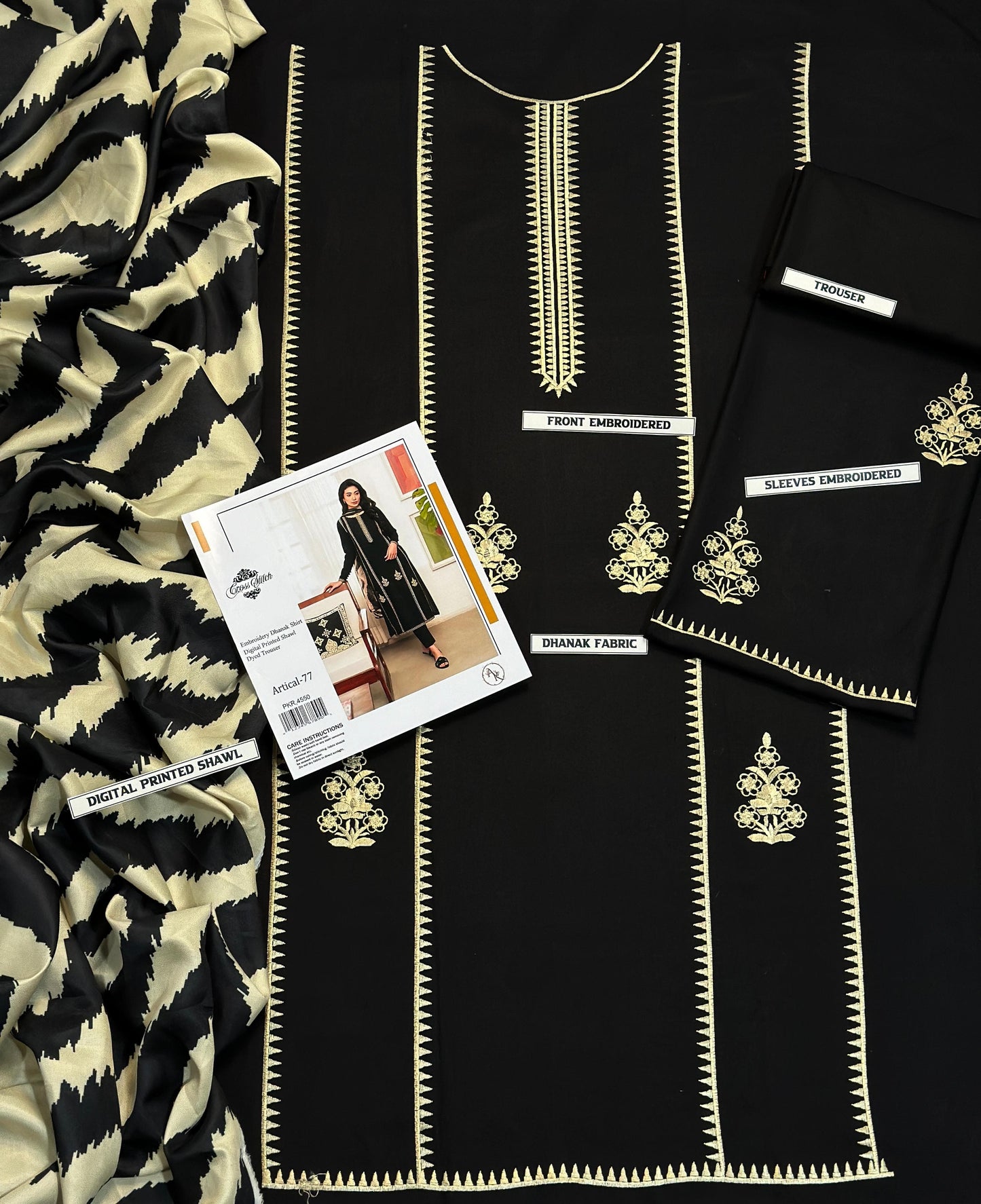 WINTER COLLECTION DHANAK EMBROIDERY 3PC