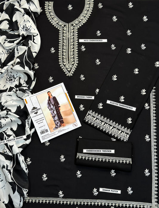 WINTER COLLECTION DHANAK EMBROIDERY 3PC