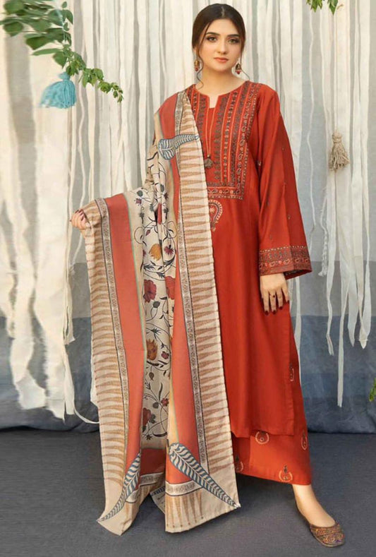 WINTER COLLECTION DHANAK EMBROIDERY 3PC