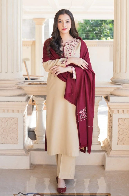 WINTER COLLECTION DHANAK EMBROIDERY 3PC