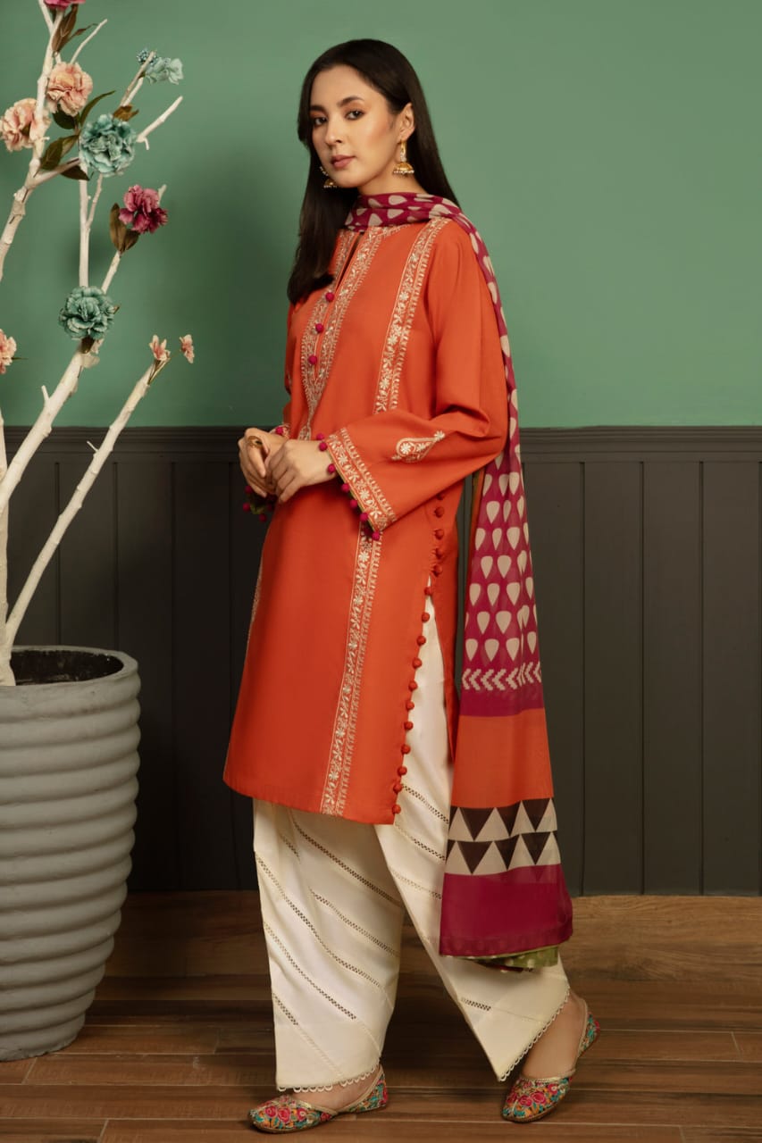 WINTER COLLECTION DHANAK EMBROIDERY 3PC