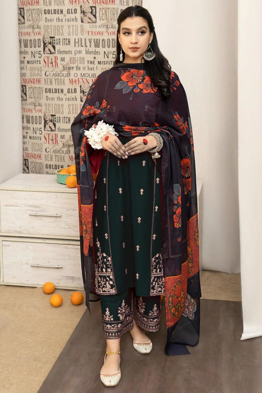 WINTER COLLECTION DHANAK EMBROIDERY 3PC