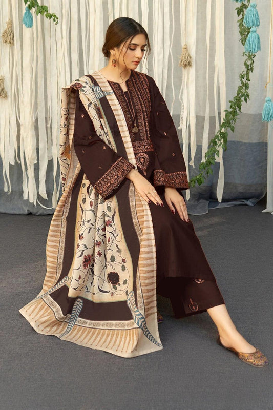 WINTER COLLECTION DHANAK EMBROIDERY 3PC