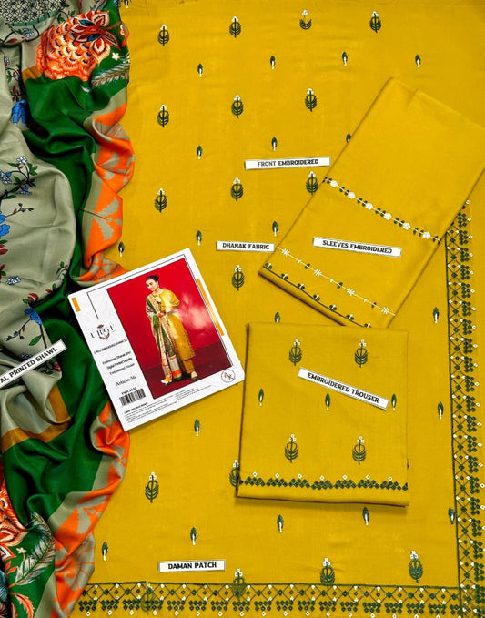 WINTER COLLECTION DHANAK EMBROIDERY 3PC