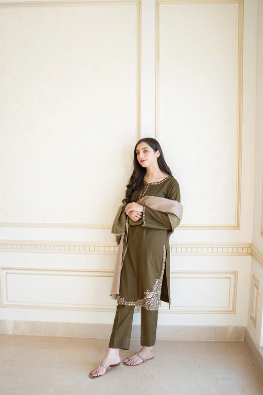 WINTER COLLECTION DHANAK EMBROIDERY 3PC