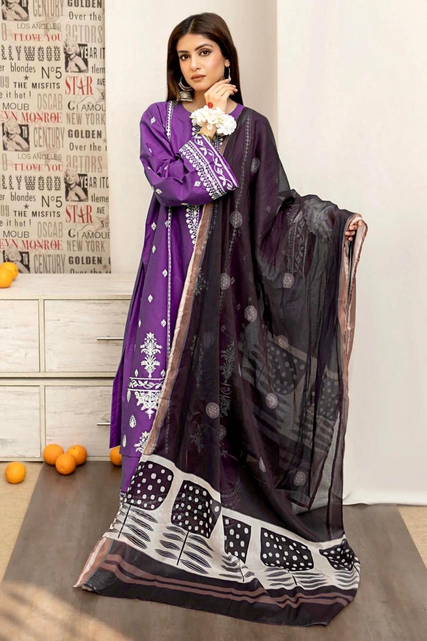 WINTER COLLECTION DHANAK EMBROIDERY 3PC