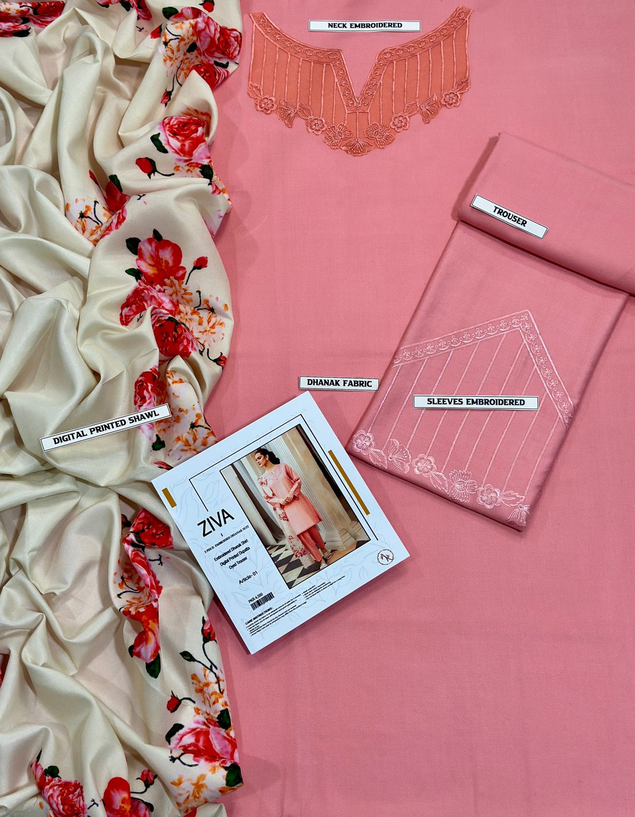 WINTER COLLECTION DHANAK EMBROIDERY 3 PC
