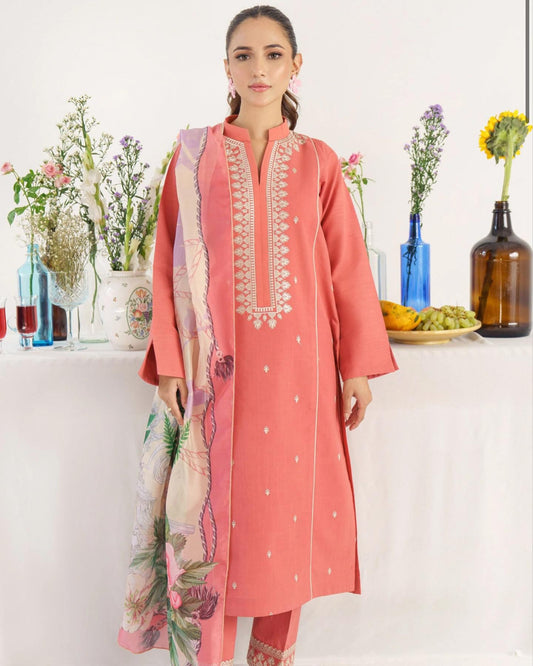 Winter Dhanak Embroidery 3pc