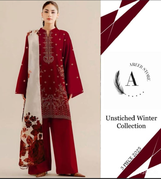 WINTER COLLECTION DHANAK EMBROIDERY 3PC