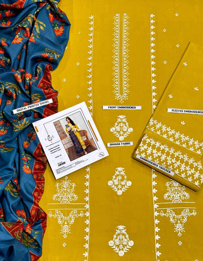 WINTER COLLECTION DHANAK EMBROIDERY 3PC