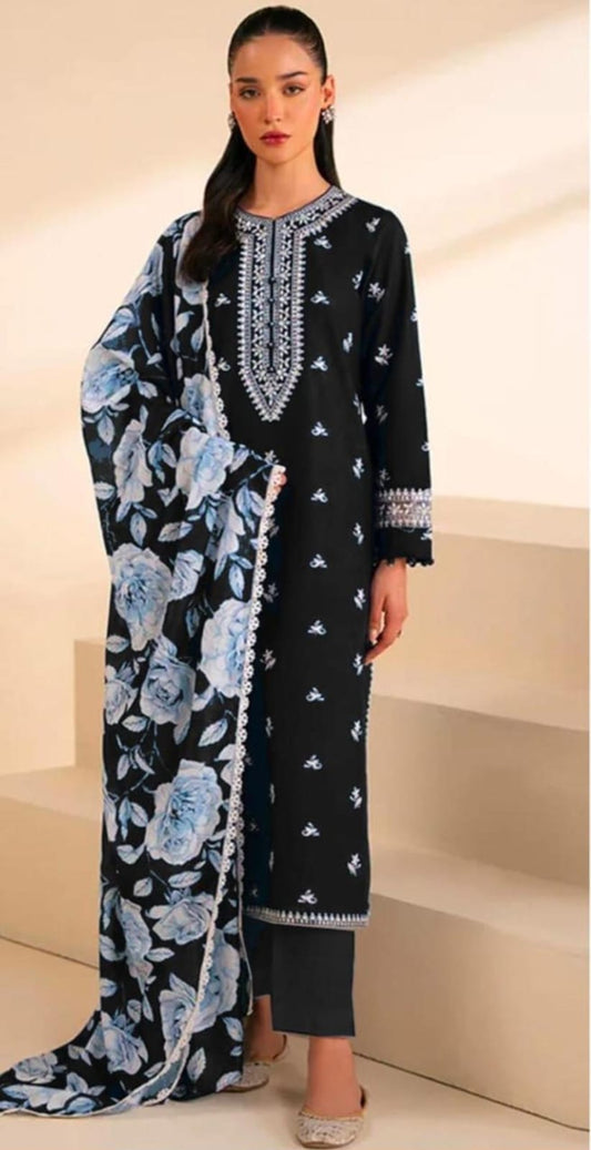 WINTER COLLECTION DHANAK EMBROIDERY 3PC