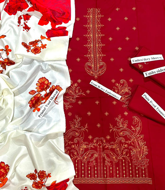 WINTER COLLECTION DHANAK EMBROIDERY 3PC