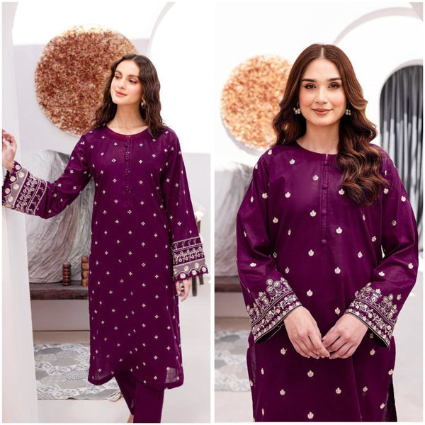 2 PC EMBROIDERED DHANAK