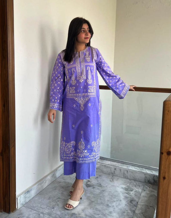 2 PC EMBROIDERED DHANAK