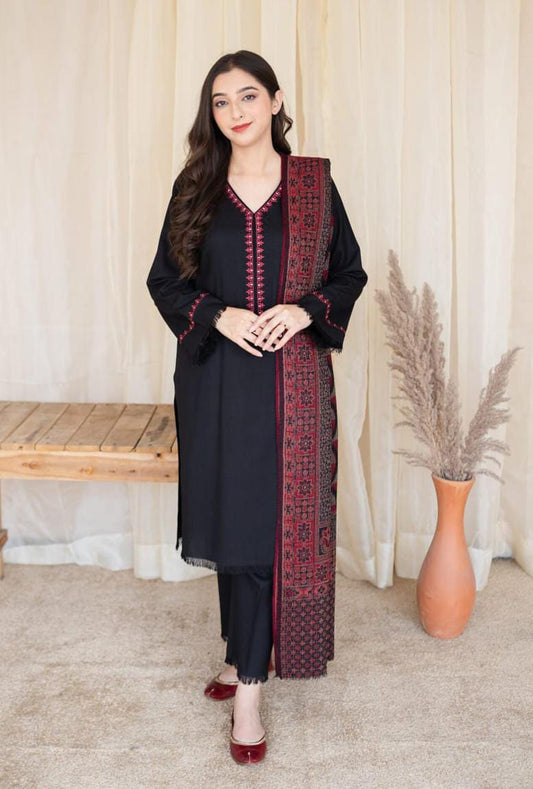 WINTER COLLECTION DHANAK EMBROIDERY 3PC