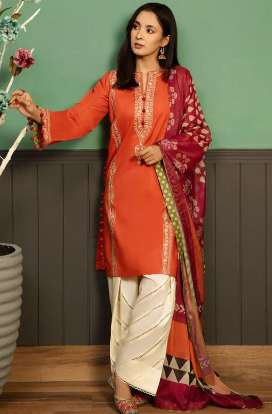 WINTER COLLECTION DHANAK EMBROIDERY 3PC