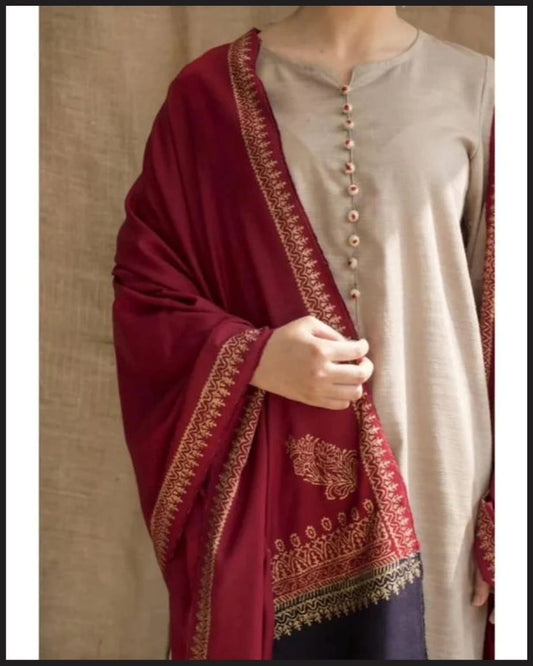 WINTER COLLECTION DHANAK EMBROIDERY 3PC