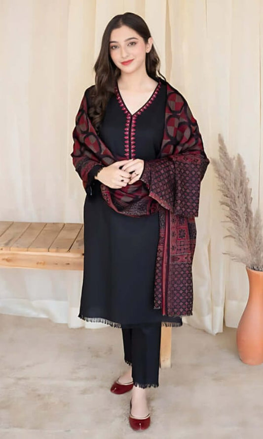 WINTER COLLECTION DHANAK EMBROIDERY 3PC