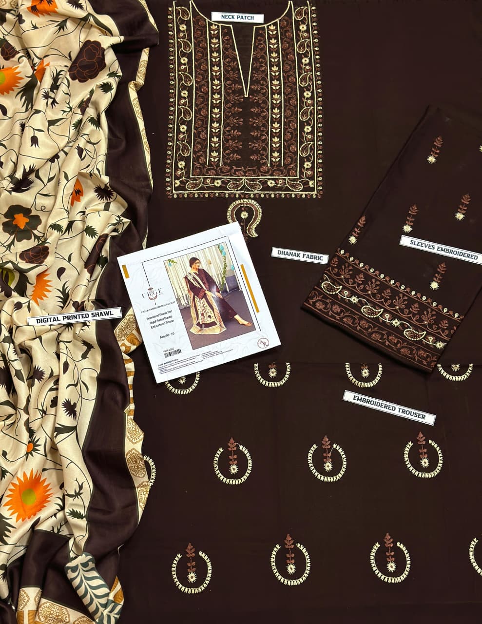 WINTER COLLECTION DHANAK EMBROIDERY 3PC