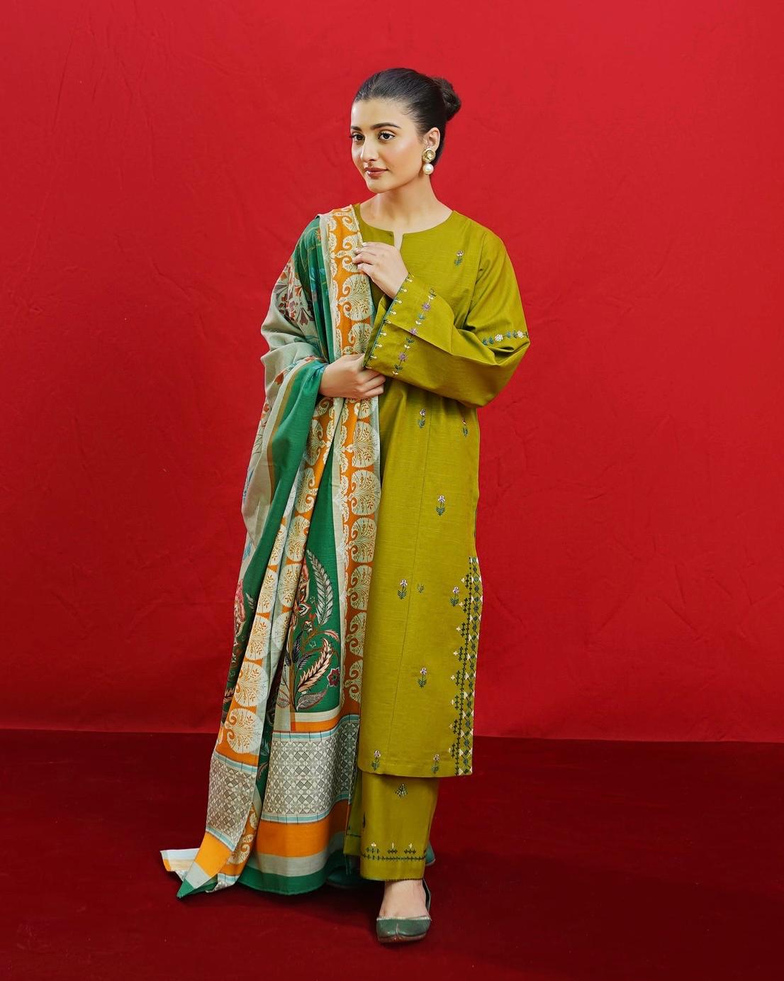 WINTER COLLECTION DHANAK EMBROIDERY 3PC