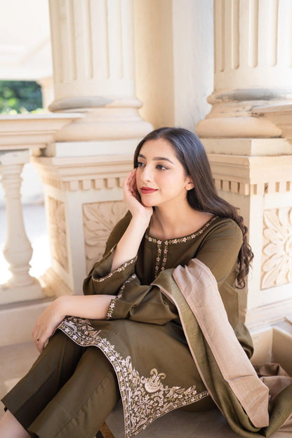 WINTER COLLECTION DHANAK EMBROIDERY 3PC