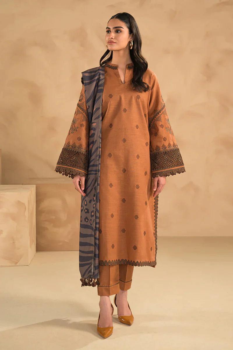 WINTER COLLECTION DHANAK EMBROIDERY 3PC
