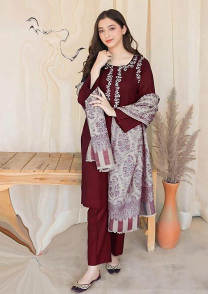 WINTER COLLECTION DHANAK EMBROIDERY 3PC