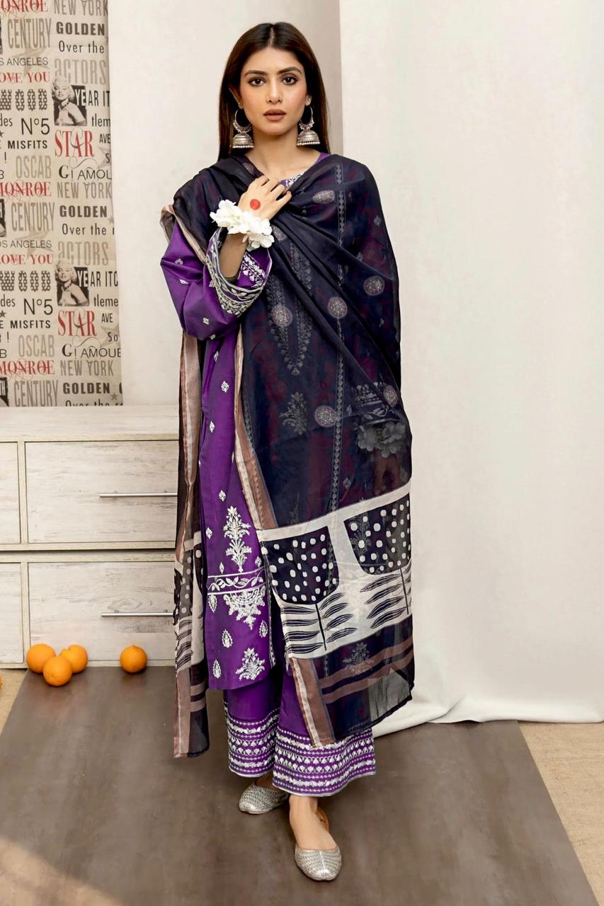 WINTER COLLECTION DHANAK EMBROIDERY 3PC