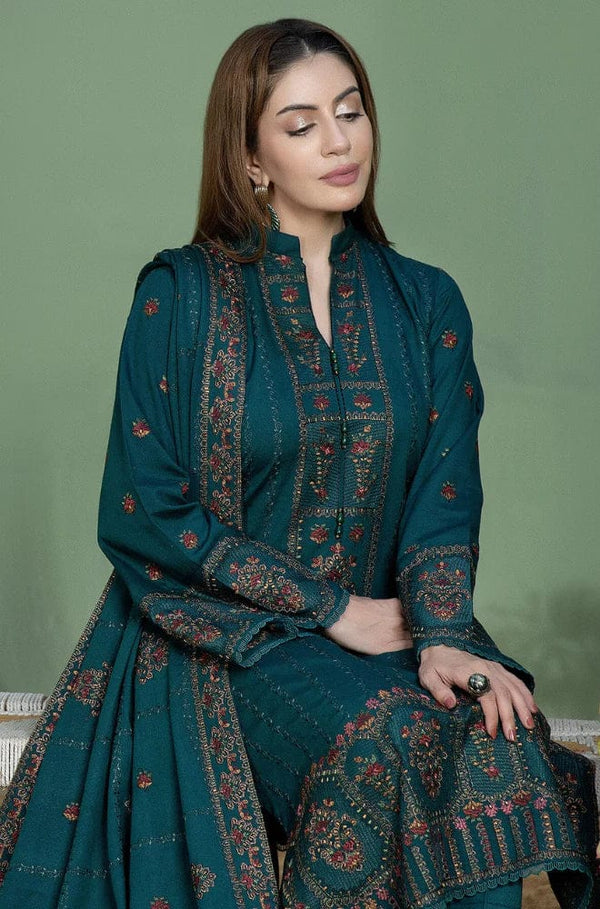 3 PC EMBROIDERED DHANAK - AB108