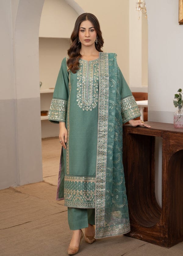 3 PC EMBROIDERED DHANAK - AB107