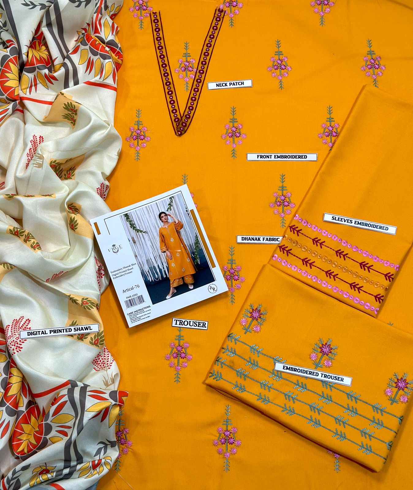 WINTER COLLECTION DHANAK EMBROIDERY 3PC