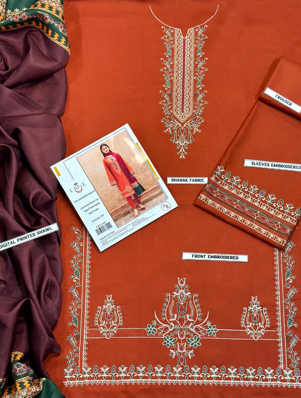 WINTER COLLECTION DHANAK EMBROIDERY 3PC