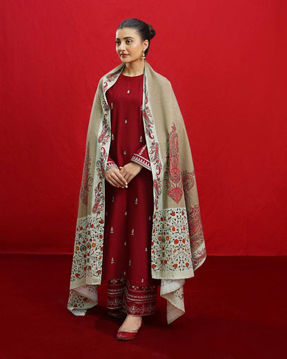 WINTER COLLECTION DHANAK EMBROIDERY 3 PC