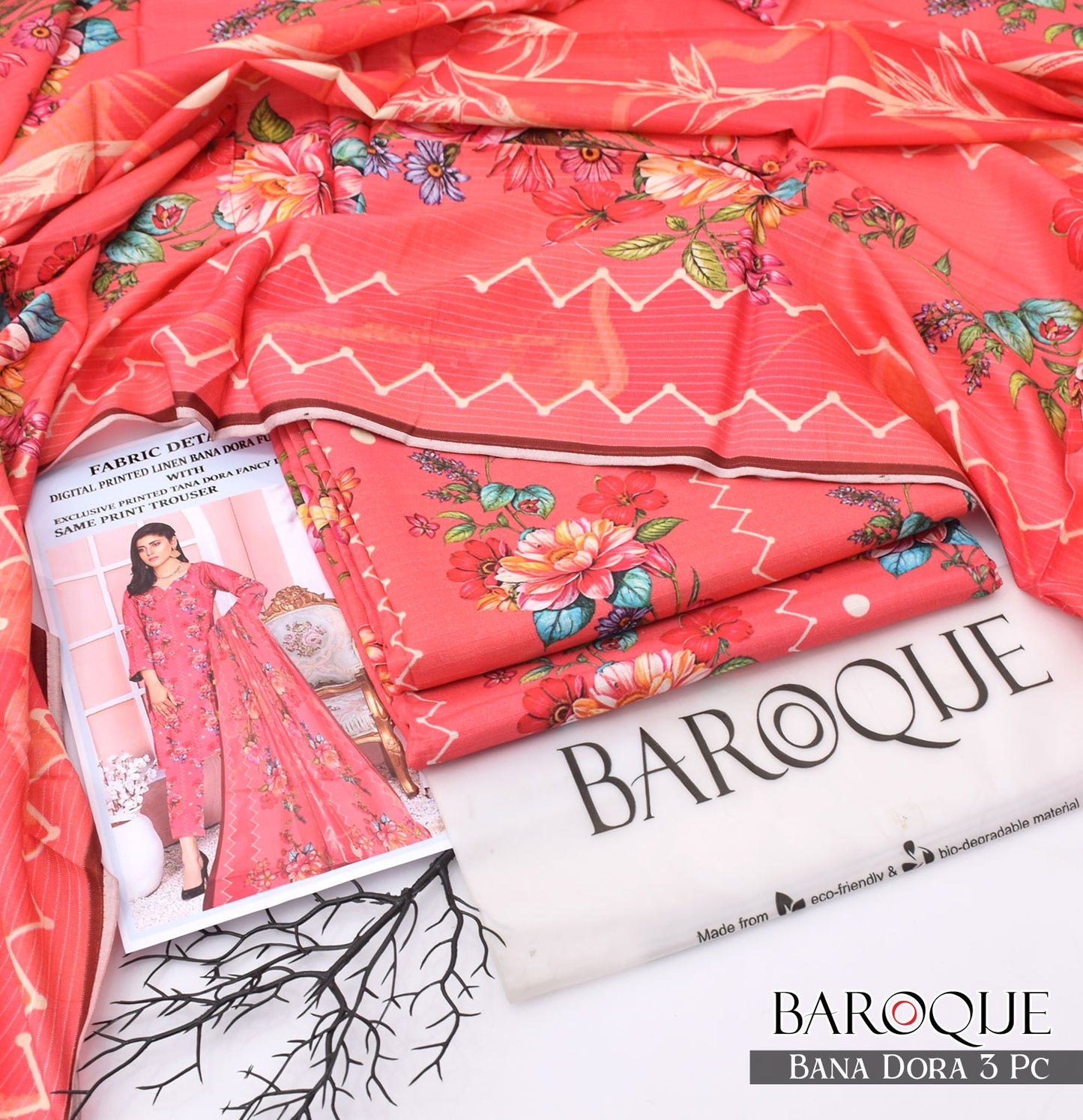 LINEN ALLOVER 3PC PRINTED