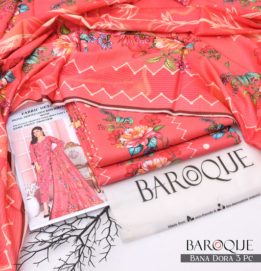 LINEN ALLOVER 3PC PRINTED