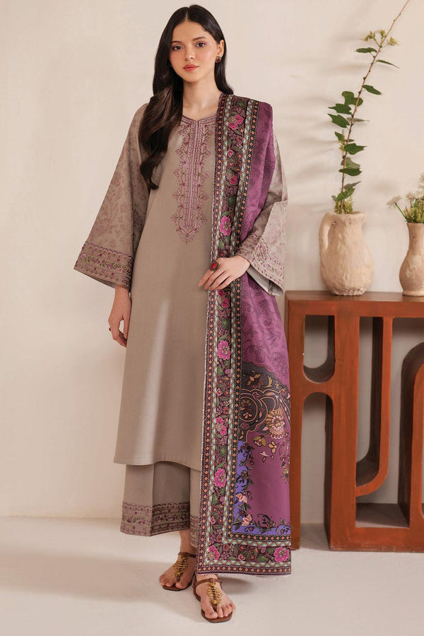 3 PC EMBROIDERED DHANAK - AB104