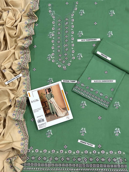 WINTER COLLECTION DHANAK EMBROIDERY 3PC
